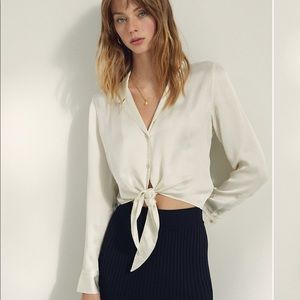 Aritzia - Wilfred tie-front blouse